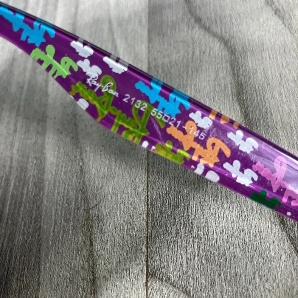 Ray-Ban New Wayfarer RB2132 Sunglasses Floral Frame Limited Edition 55 [] 21 145 - Picture 7 of 10